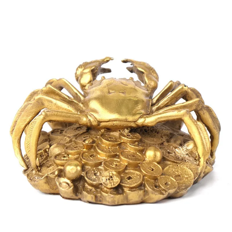 Fengshui Pure Copper Money Crab Ornaments Windfall Big Generals Hengcai Home Decoration Crafts  furnishing articles prosperous