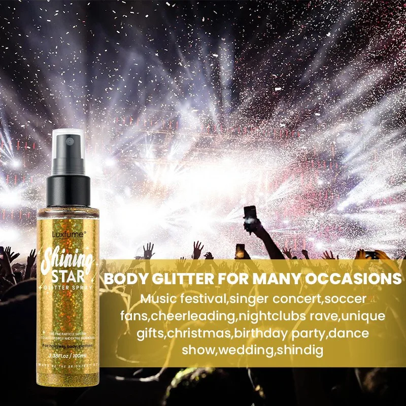 100Ml Glitter Spray For Hair And Body Silver Glitter Hairspray Sparkle Body Face Clothes Shimmer Glitter For Makeup Stage Party