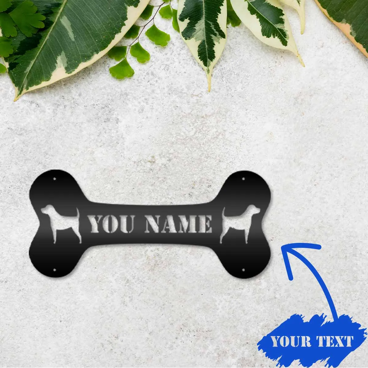 1pc dogs bone funny Customized Name Metal Wall Signs Iron Wall Plaque For Home Decor