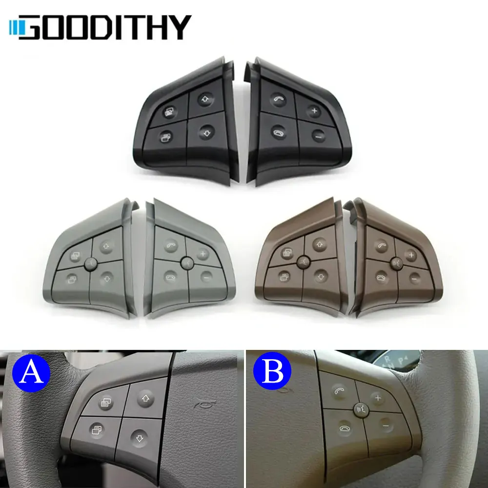 W164 W245 W251 Black Steering Wheel Switch Control Buttons Car Multi-function Keys Assembly For Mercedes Benz GL ML R B Class