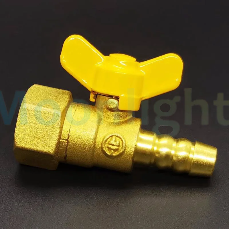 Butterfly Handle Brass Barbed Ball Valve 1/8 3/8\'\' 1/4 Male Female Thread Connector Joint Copper Pipe Fitting Coupler 8/10/12mm