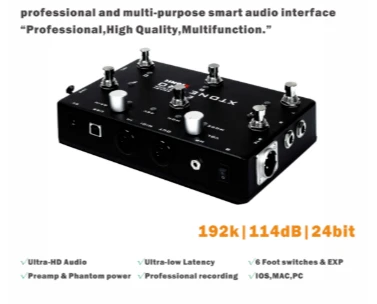 PRO 192K Professional Mobile Audio Interface With MIDI Controller for iphone/ipad/PC/& Ultra Low Latency