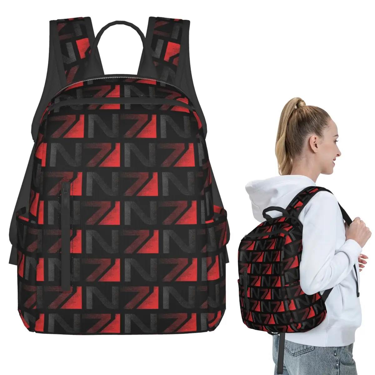 

Mass Effect N7 Distressed Logo Backpack Student BookBag Kids School Bag Laptop Shoulder Bags Boys Girls