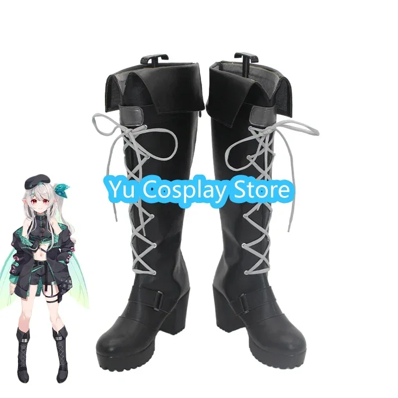 Pomu Rainpuff Cosplay Shoes Halloween Carnival Boots Vtuber Cosplay Props PU Leather Shoes  Custom Made