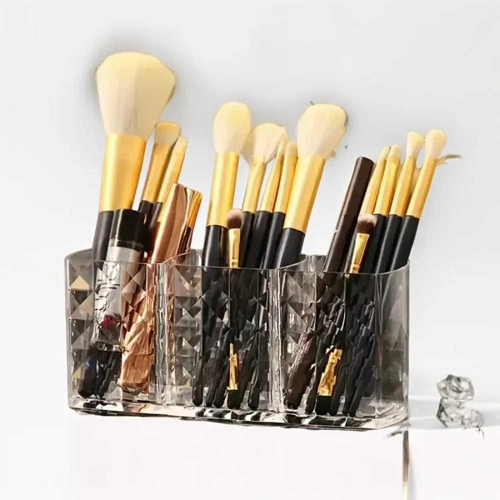 Clear Acrylic Makeup Brush Holder Desk Cosmetic Organiser Lipstick Storage LipstickStorage Holder Stand Diamond Makeup tools