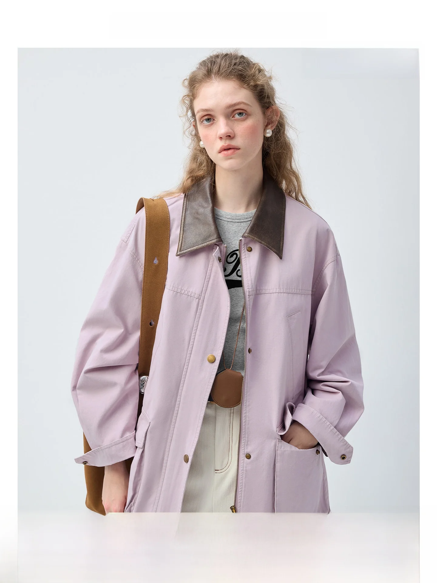 

VEGA CHANG Spring 2026 New Style Short Outerwear Women's Beautiful Purple Taro Unique And Stylish Jacket for Ladies