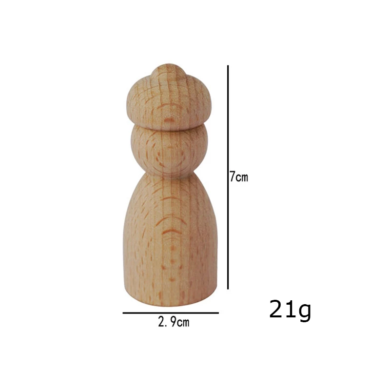 20st Houten Peg Pop Beuken Onvoltooide Houten Vormen Morden Craft Houten Losse Onderdelen DIY Accessoires voor Huisdecoratie