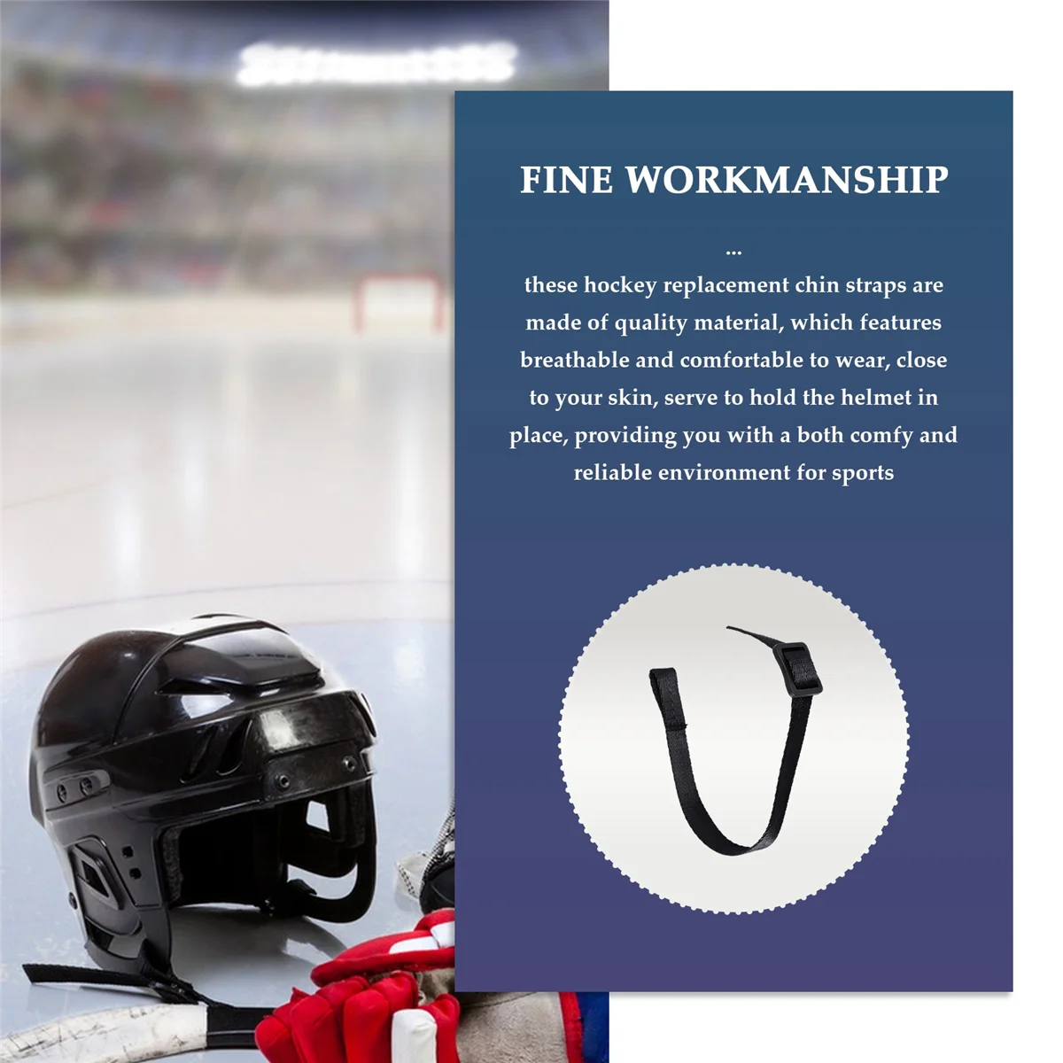 SMIEA Hockey Helmet Chin Strap Single Snap Ice Hockey Helmet Chin Strap Detachable Chin Strap Hockey Helmet Accessory