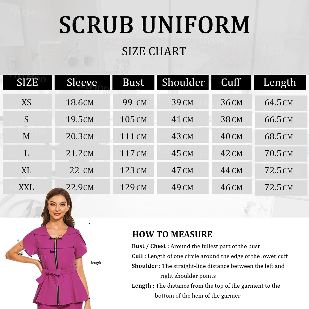 Medical Scrubs Tops Female Hospital Nurse Beauty Uniform High Quality Fashion Surgical Gowns Healthcare Pharmacy Workwear Womens