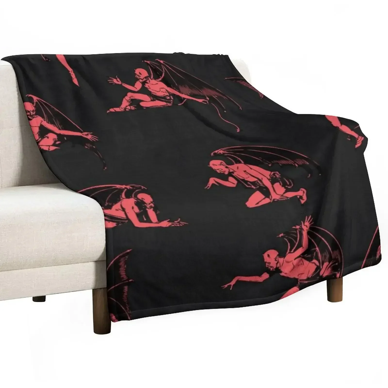 Devils & Demons Sticker Pack Classic Vintage Spooky Halloween Goth Stickers + More (Order Medium-XL ) Sticker Throw Blanket
