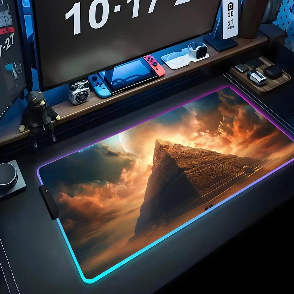 

Пирамида обои Коврик для мыши RGB Игровой коврик для мыши Большой светодиодный коврик для ПК Настольный коврик Светящийся коврик для мыши Большие коврики для клавиатуры Настольный коврик с