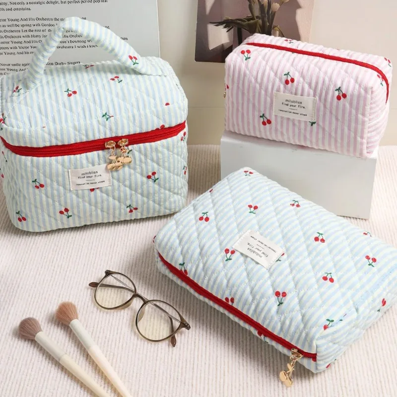 Sweet Cherry Cosmetic Pouch Spacious Premium Travel Friendly Storage Bag