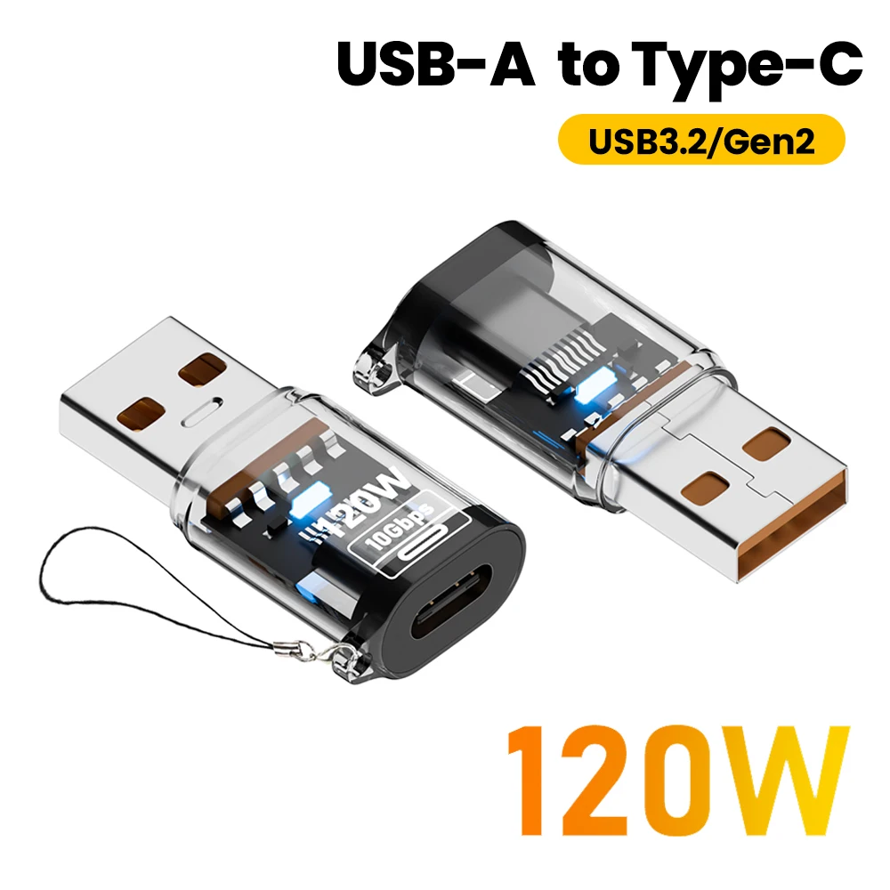 

120W Type C to USB A OTG adapter, USB3.2 to Type C female adapter, suitable for iPhone 15, 16, Macbook, iPad, supports fast char