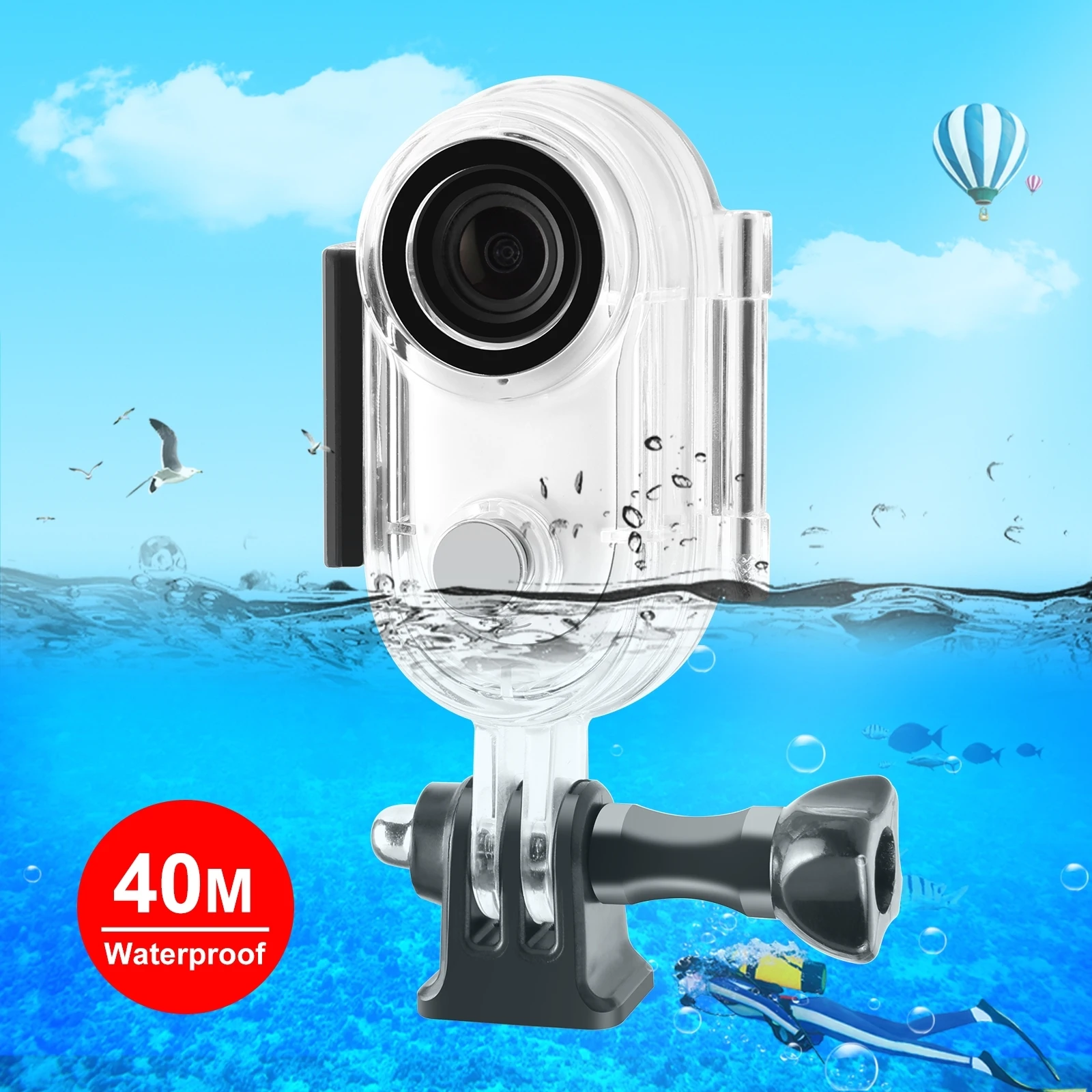 

Для Insta360 GO 3 PULUZ 40m Подводный Водонепроницаемый Корпус чехол с базовым адаптером и винтом