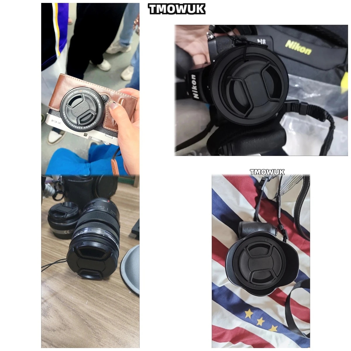 

For Canon EOS R6 Mark II 1D X Mark II 50D 750D 100D M200 Rebel T7i 500D Camera Lens Cap Protective Cover Center Pinch Snap-on 49