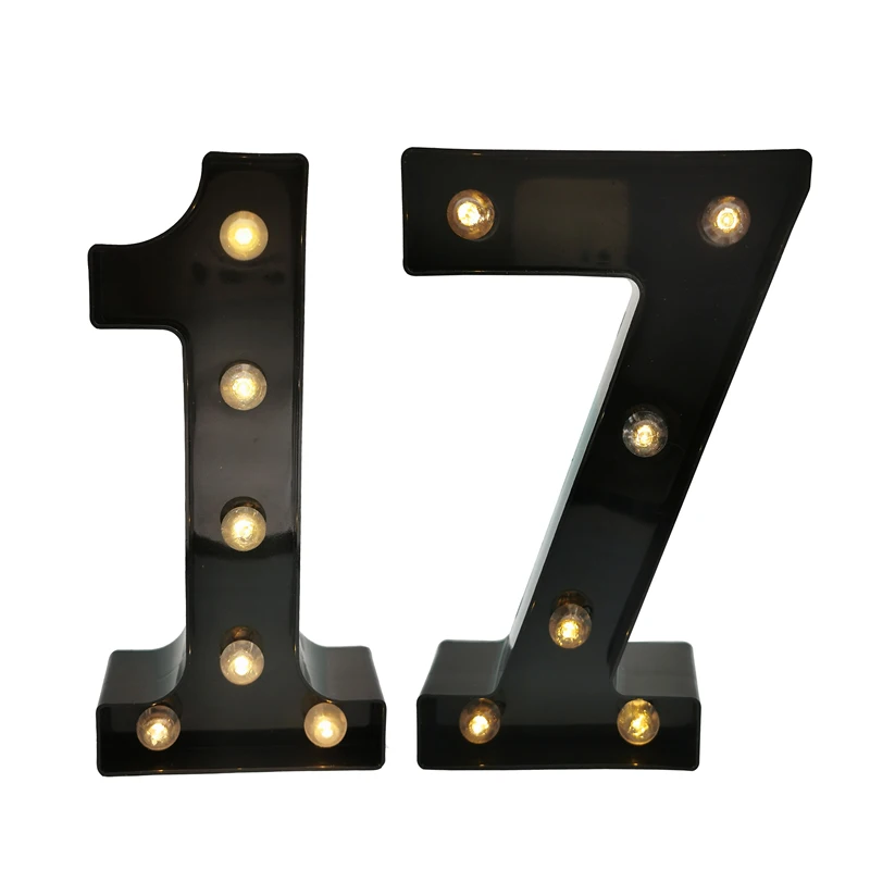 Chicinlife LED Number Light Black 5