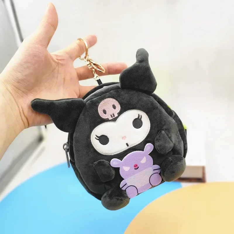 Hello Kitty Cute Wallet Japanese Kuromi Cinnamon Dog My Melody Coin Purse Cartoon Plush Creative Gift Keychain Pures and Bags