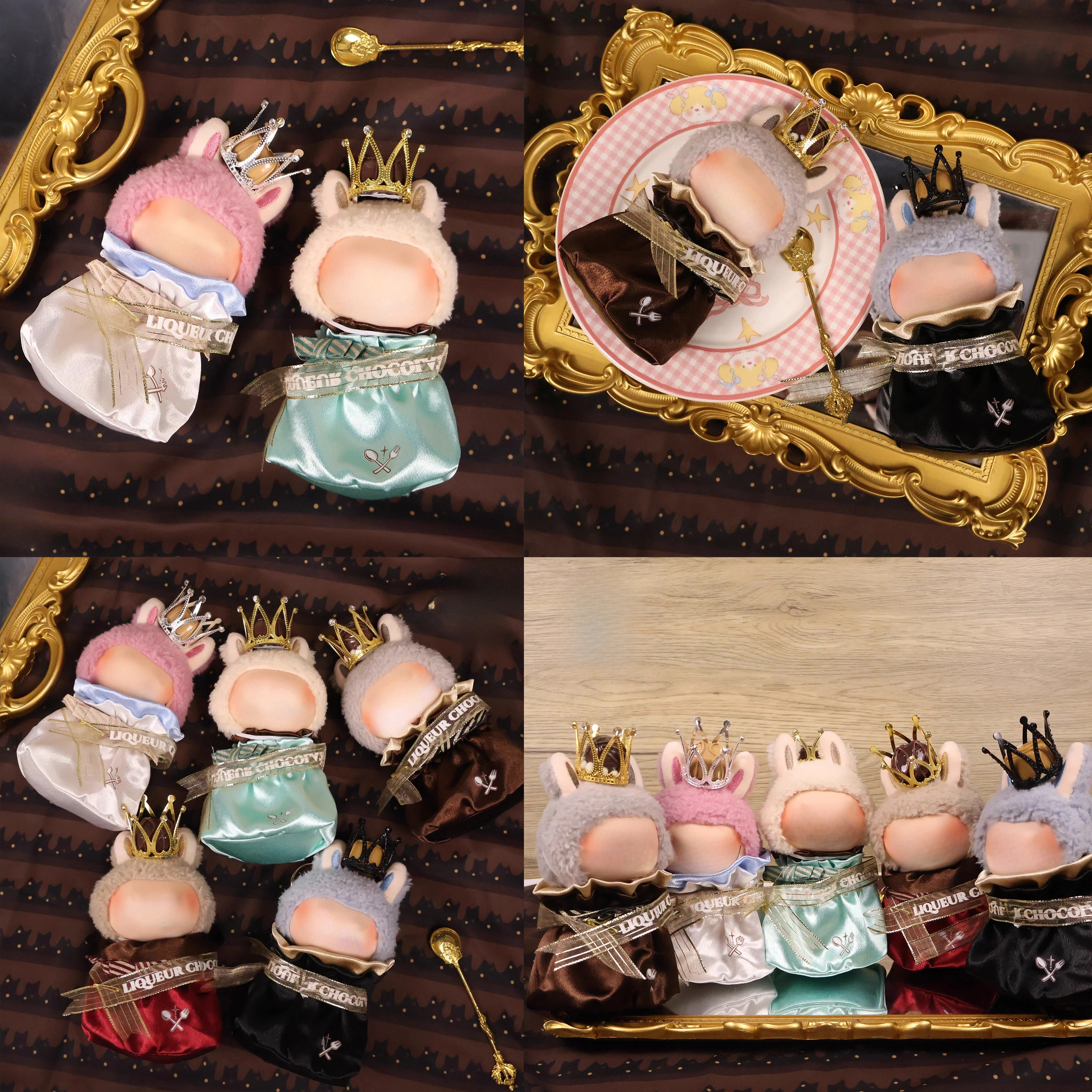 

2 Pcs of Lababa Clothes Chocolate Sets, Include Crown+Clothes for 10cm/3.93in Clothes and Accessories for Lababa,Children Diy