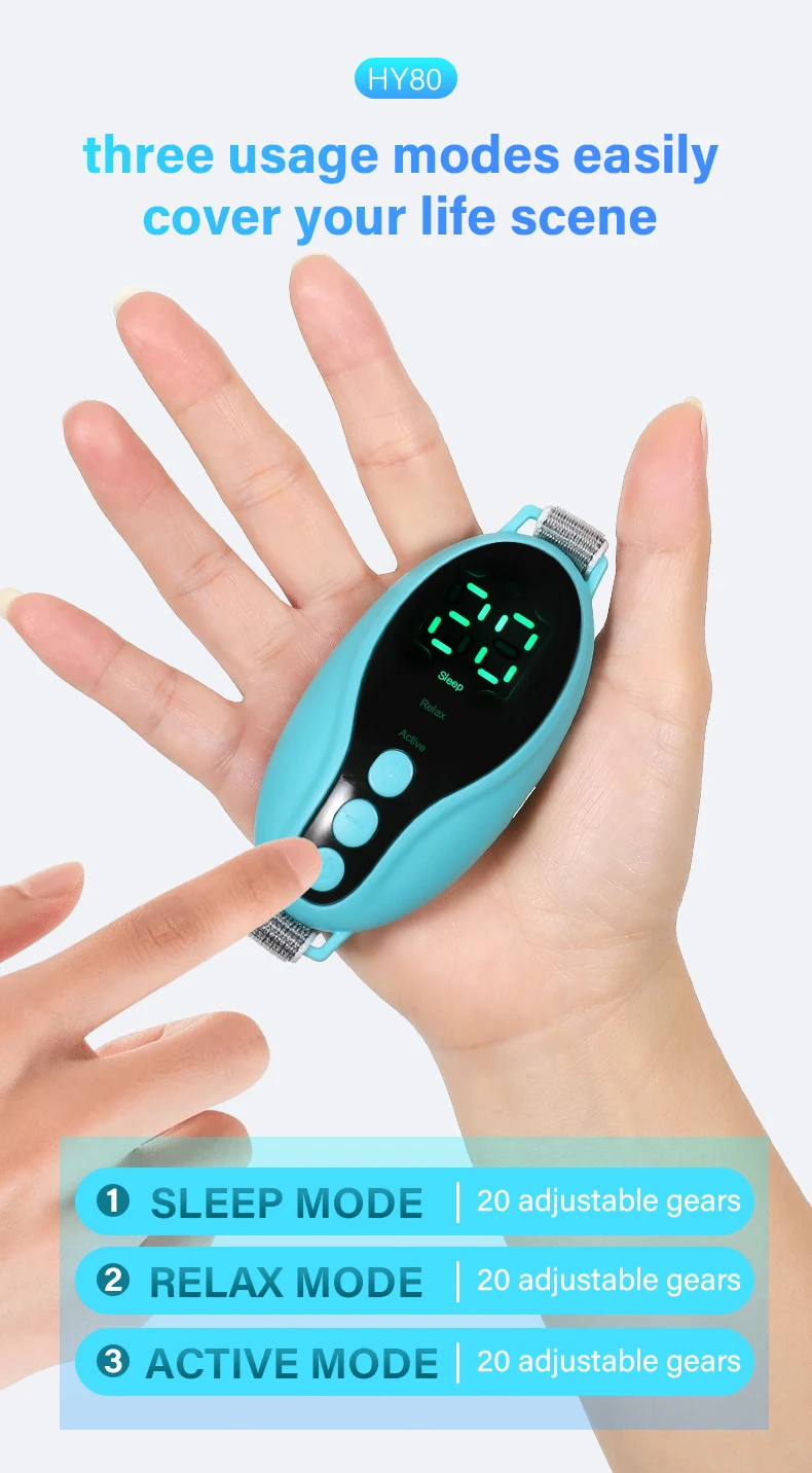 2 Modes 20 Levels EMS Sleep Aid Relaxation Treatment Microcurrent Pulse Hypnosis Device Suitable Insomnia Anxiety