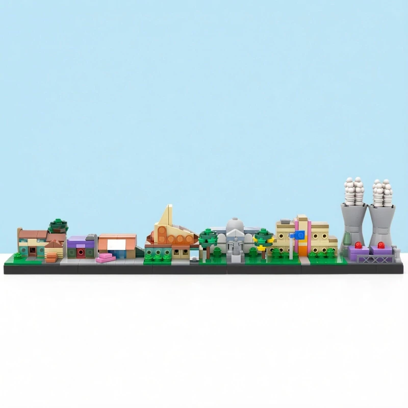 Creative Comedy Three Family Members Building Block Kits MOC Film and television Architecture Skyline Model Adult Collection Toy