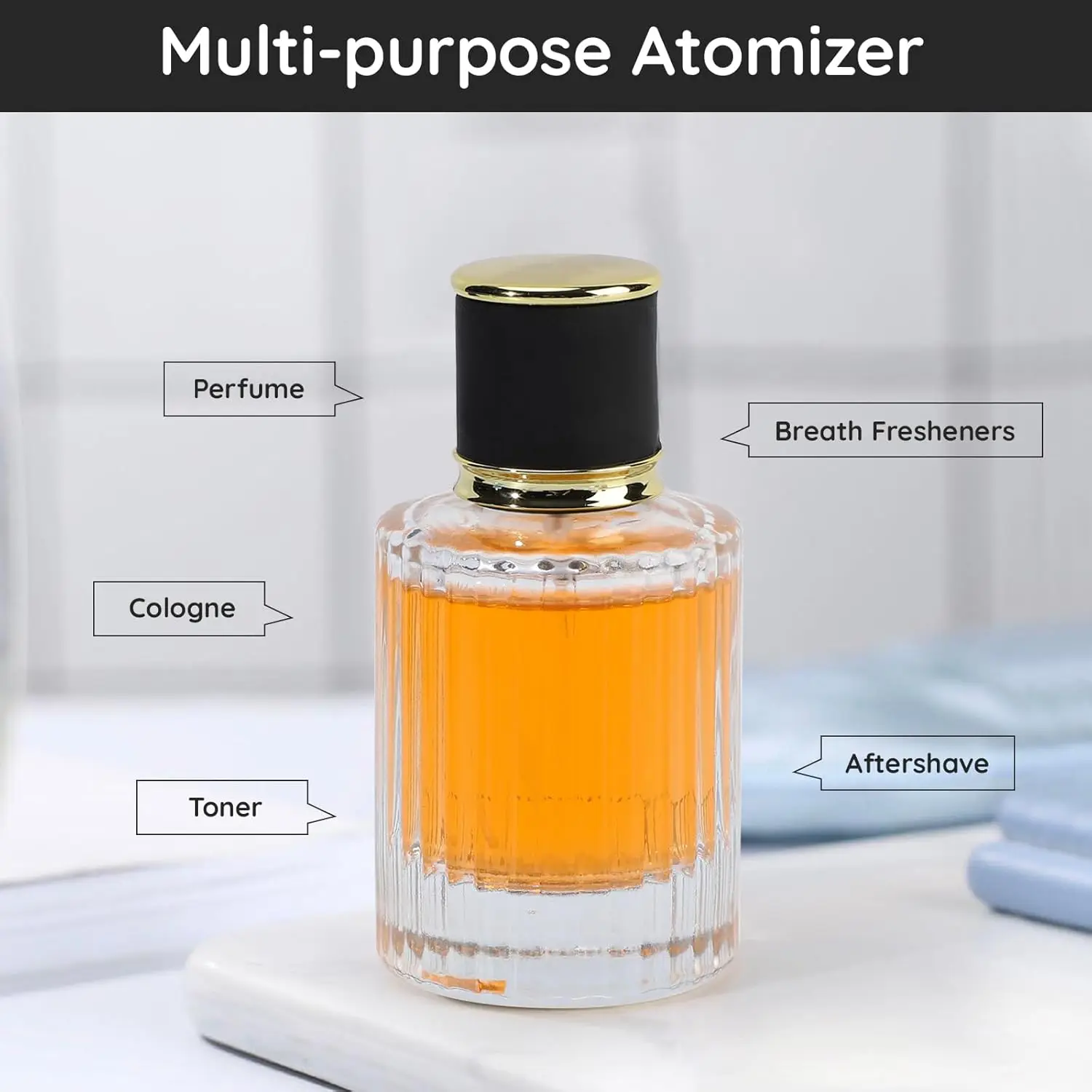 2 Pcs 50ml Travel Cologne Sprayer Glass Vintage Atomizer Empty Refillable Bottles Toiletries Container Dispenser Sample Spray