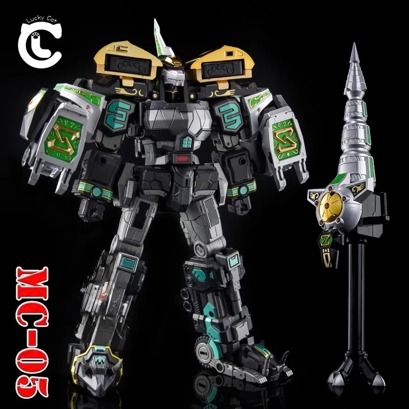 

Lucky Cat Dino Megazord MC03B MC05 Lung Wang Kai Sa Dark Dinosaur Troop Fusion Transformation Toy Model