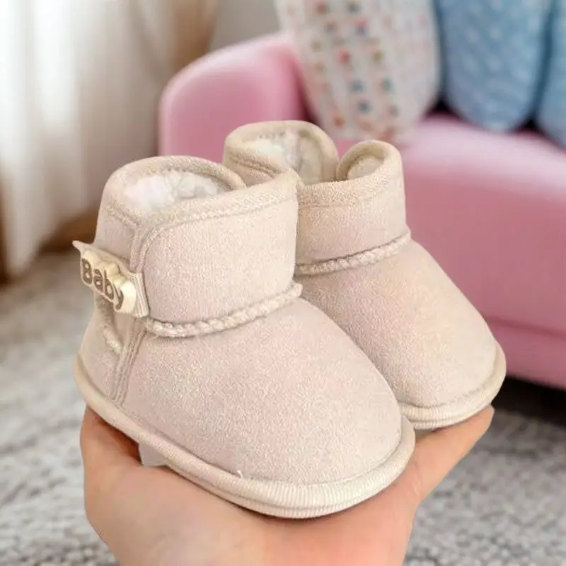 

0-18Month Baby Warm and Velvet Shoes Boys Girls Winter Cotton Boots Thickened Children's Soft Soled Anti Slip Shoes Wholesale