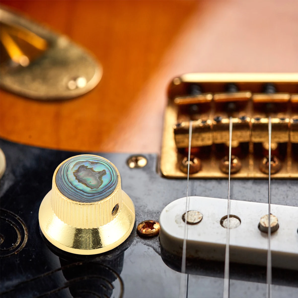 

3 Pcs Guitar Knobs Black Bass Accessories Electric Tone Volume Cap and