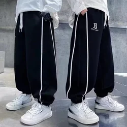 Autumn New Boy Pants Cotton Sweatpants 120-170 Children Cargo Pants High Street Hip-hop Sports Trousers Boy Clothes 2024