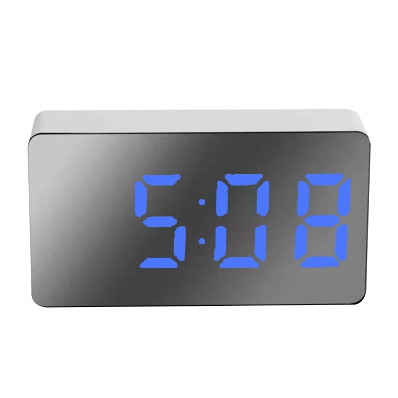 Mini Electronic Digital Alarm Clock Large Screen Car LED Mirror Travel Clock