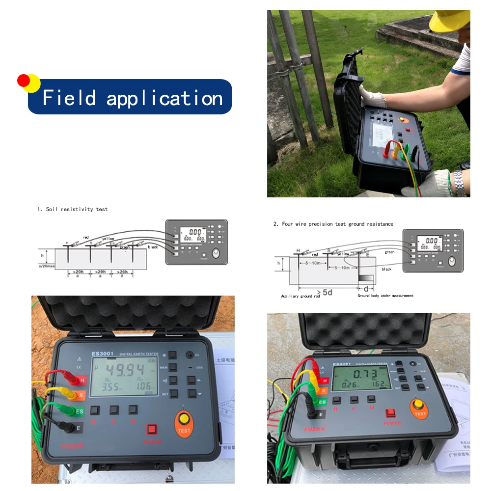 2026 ES3001 Best Valued 0.01 Accuracy Ground Resistance Multi-Functional Meters
