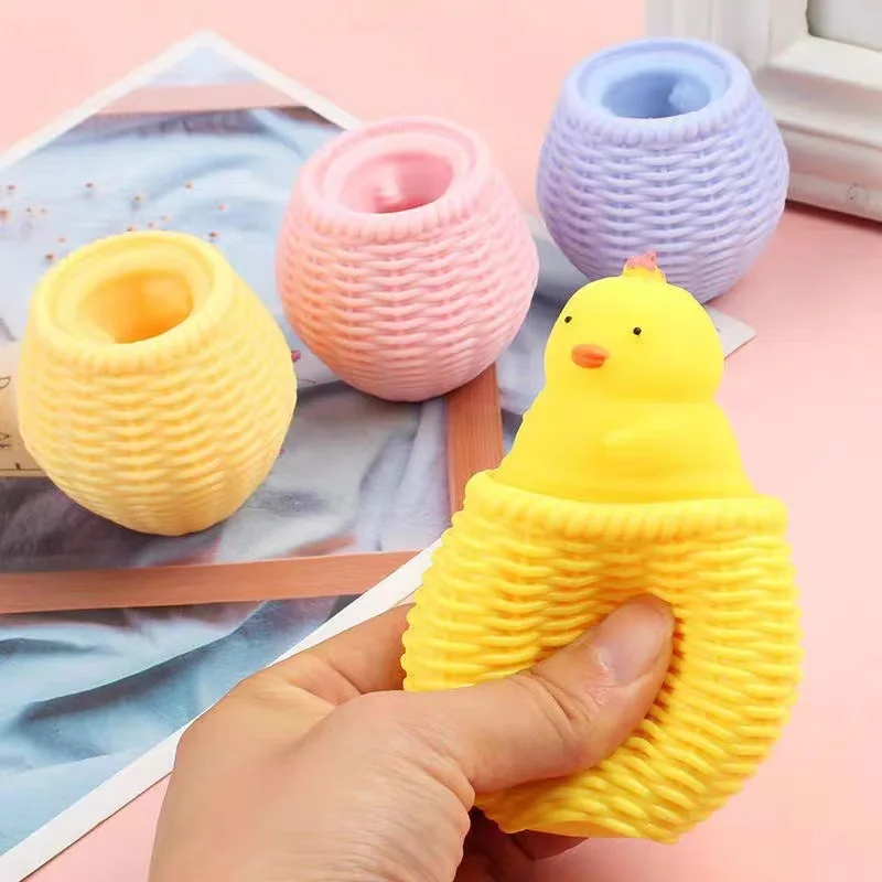 Chicken Cup Decompression Chicken and Duck Cup Cute Chicken Basket Decompression Squeezing Toy Squeeze Toys