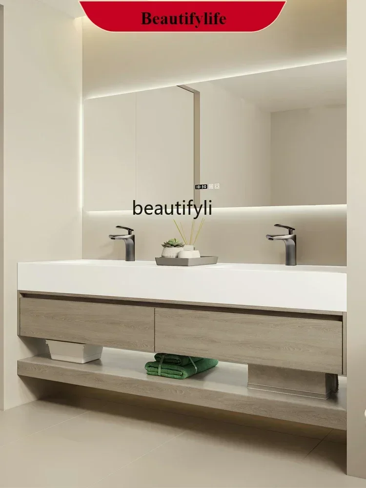 

Skin Feeling Whole Washbin Bathroom Cabinet Combination Bathroom Wash Basin Washstand Double Basin