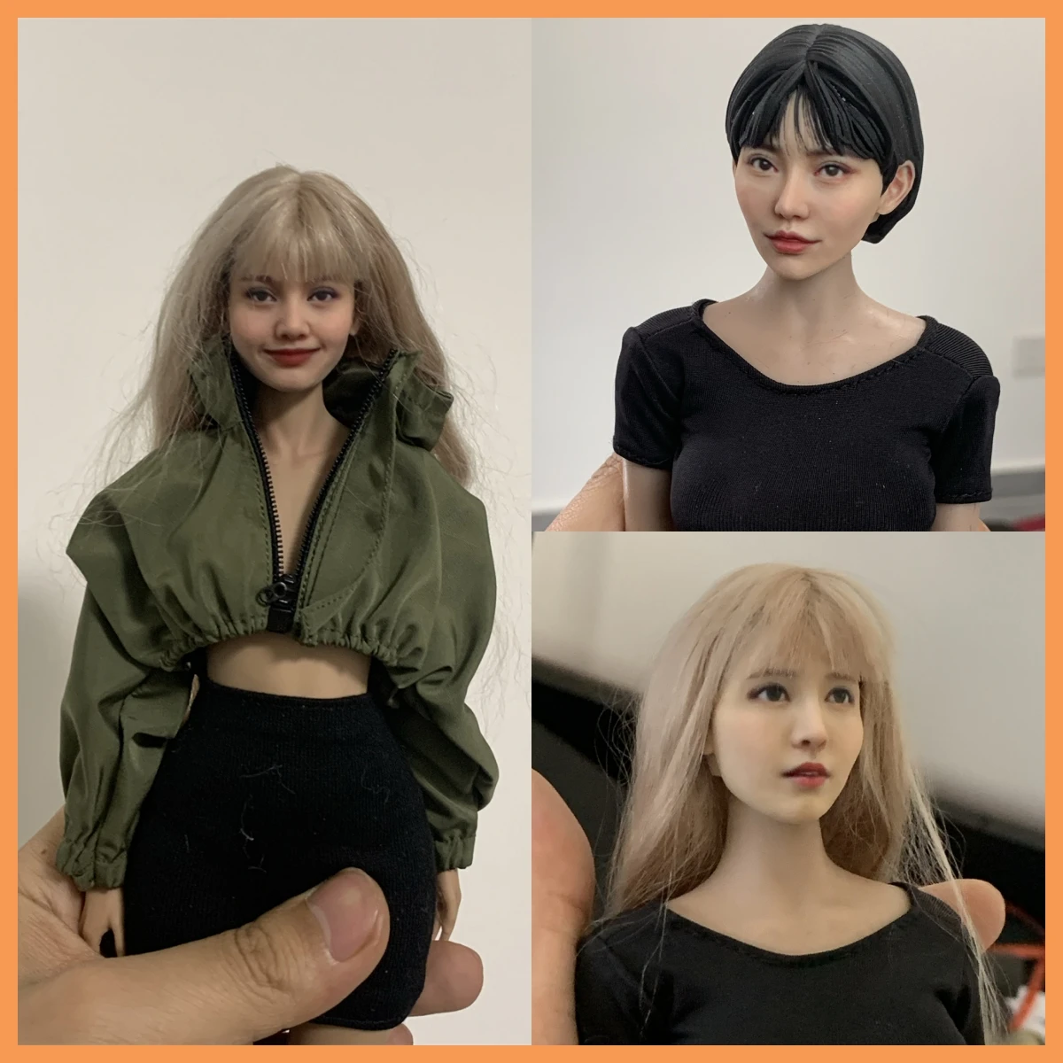 1/6 1/12 Scale Realistic Makeup Yumi Fukada&Mikami Yua&Lisa Bald Head Sculpture For Light Wheat Skin Action Figure Body