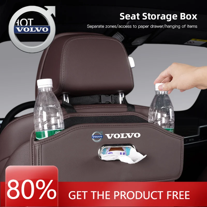 

Подстаканники Автомобильный крючок для хранения Сумка на спинку сиденья Держатель для стакана с водой Коробка для салфеток Задний органайзер для хранения для Volvo Rdesign XC60 XC90 XC40 V