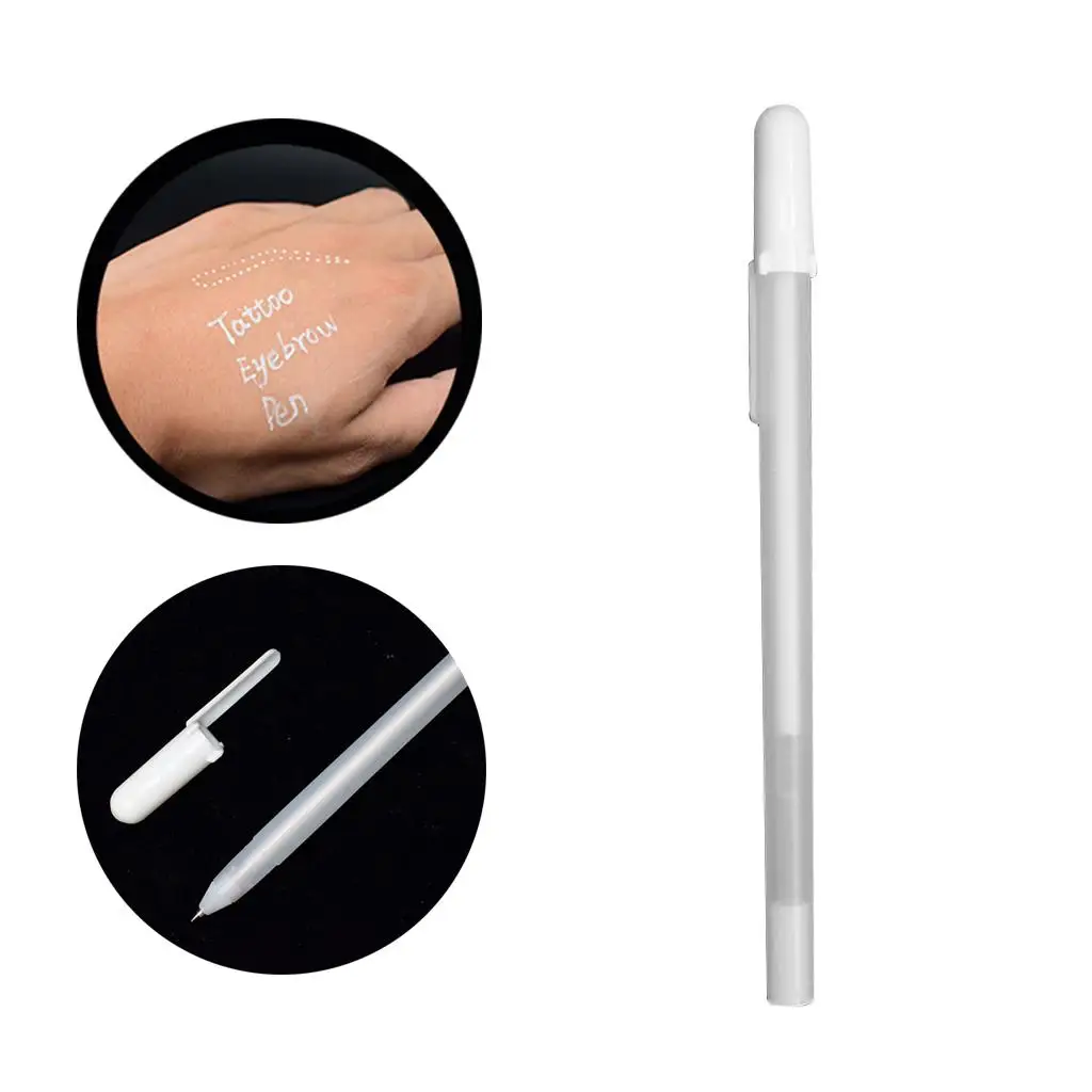 1 piece White Skin Marker for Eyebrow Measuring Tool,Marker Pen Skin Marker Scribe Positioning Permanent Makeup Pen