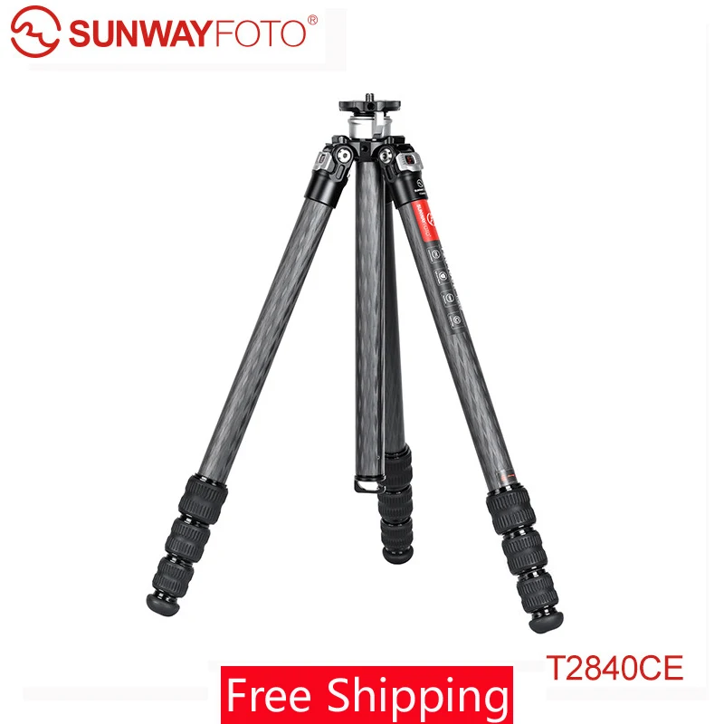 

SUNWAYFOTO T2840CE Tripod With Center Column for DSLR Camera Load Capacity 16kg Carbon Fiber Tripod Qiuck Action Twist Locks