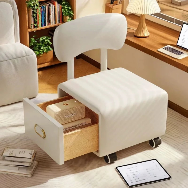 Square Spinning Makeup Stool Elegant Wheels Luxury Storage Makeup Stool Entrance Modern Muebles Para Hogar Room Furniture