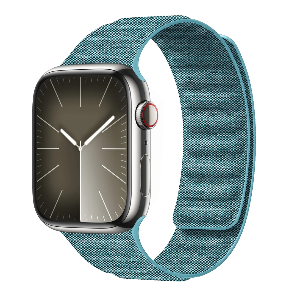 نايلون دنيم لساعة أبل ، سوار أصلي ، سوار حلقي مغناطيسي ، سلسلة iWatch 8 SE 7 Ultra ، 44 من ، 40 ، 45 ، 49 ، 41 حزام ، جديد