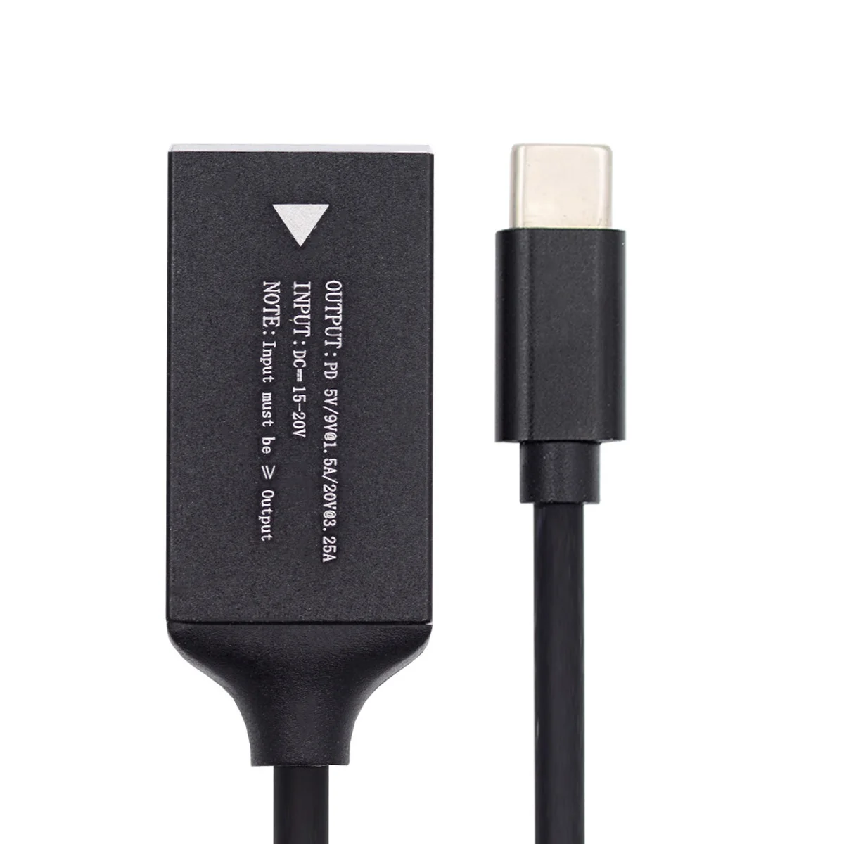 Cablec PD9V kabel pengisi daya colokan daya tipe-c, Input ke USB-C, Jack persegi panjang 15V 20V untuk ponsel Laptop