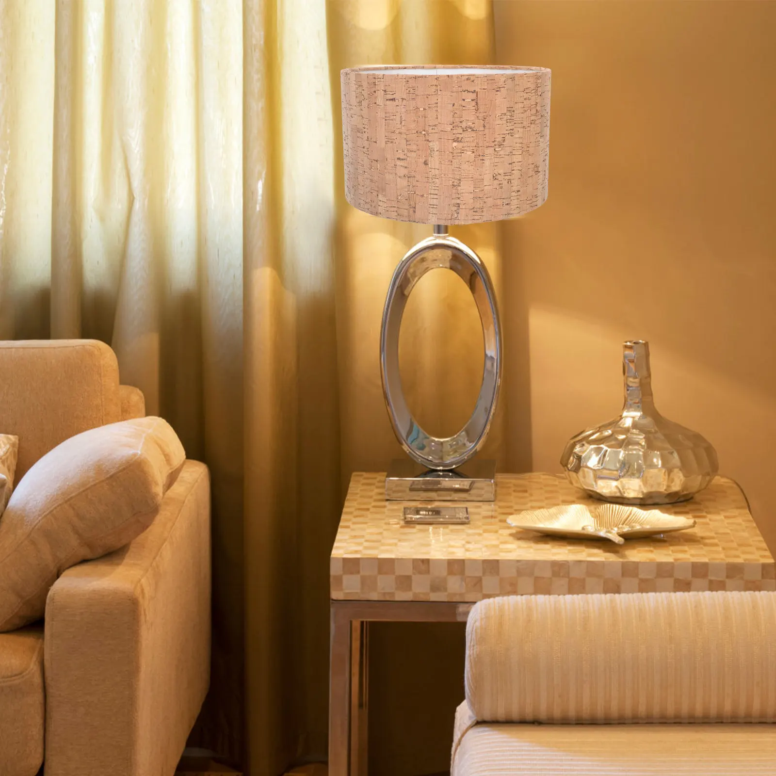 Table Lamp Shade for Homeowners to Provide Comfortable Lighting, 1 Pc Coffee Iron Cover for E27/E14, Tool-Free Installation