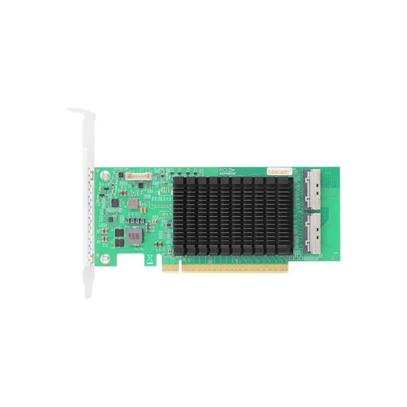 CEACENT CNT52PE16 PCIe 5.0 Retimer NVMe Adapter, Two X8 MCIO Connector, PCIe 5.0 X16 Enabled NVMe Gen5.0 SSD or PCIe 5.0 Device