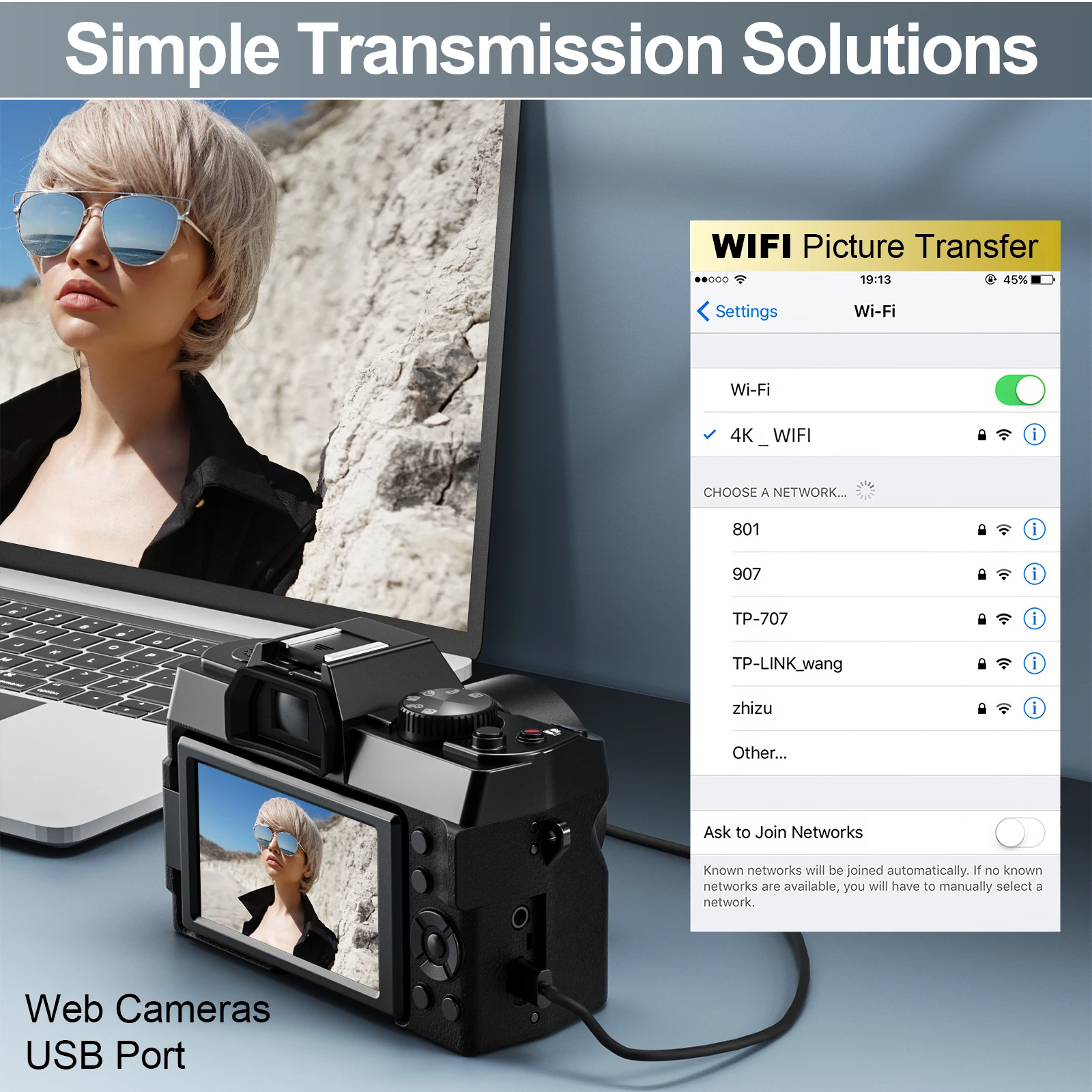 Kompaktowy aparat fotograficzny 4K WIFI kamera internetowa Vintage Vlog wideorejestrator Camcorder YouTube 48MP aparat cyfrowy z zoomem 16X