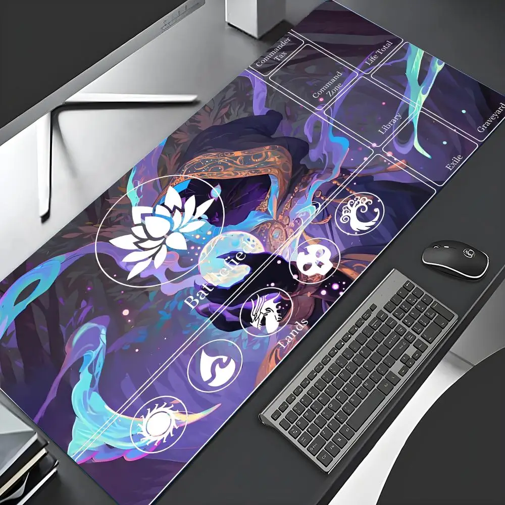Tapete de juego con diseño de gato mágico, tapete de juego para MTG CCG RPG, cartas coleccionables, alfombrillas de juego con superficie de goma suave, juego de batalla