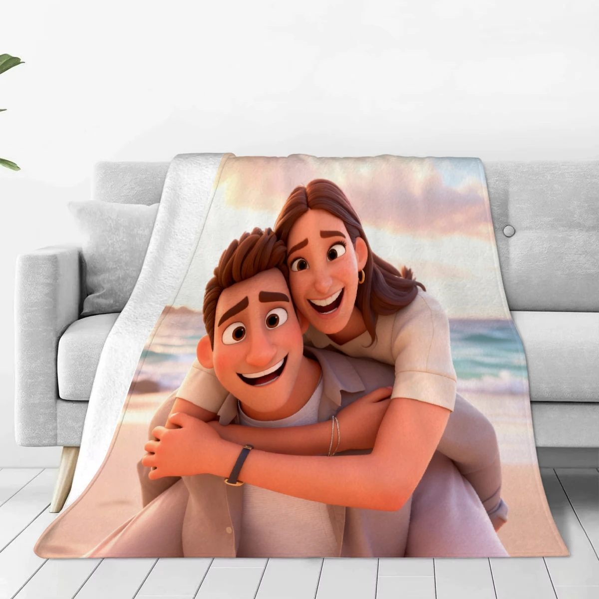 1PC Custom Personalized Blanket Personal Photo Flannel Bed Blanket Birthday Wedding Couple Valentine's Day Holiday Gift Blanket