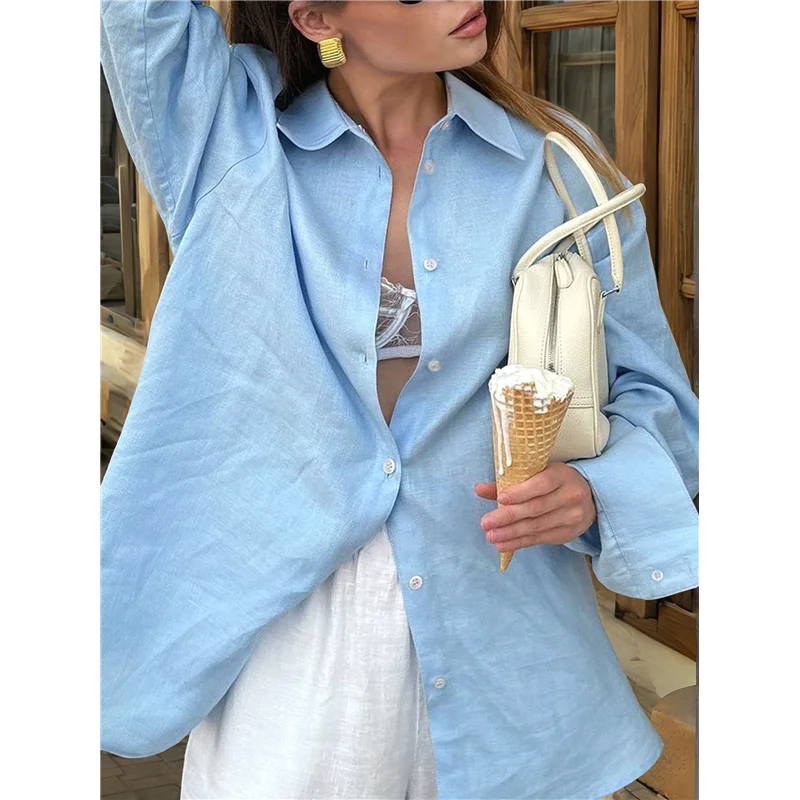 

AOAO-Womens 100% Cotton Button Down Shirt