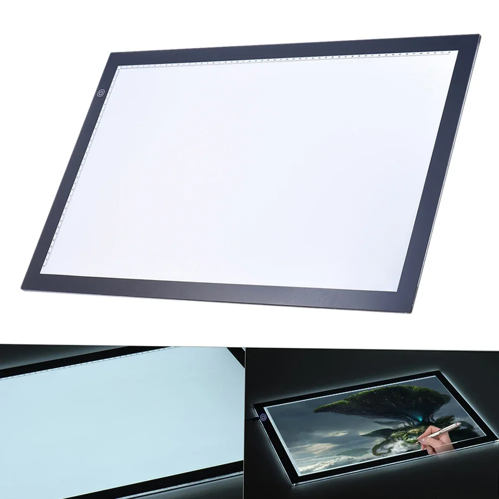 A2 LED Light Box Pad Drawing Tracing Tracer Copy Board Table Pad Panel Copy board with Stepless Function Brightness Control