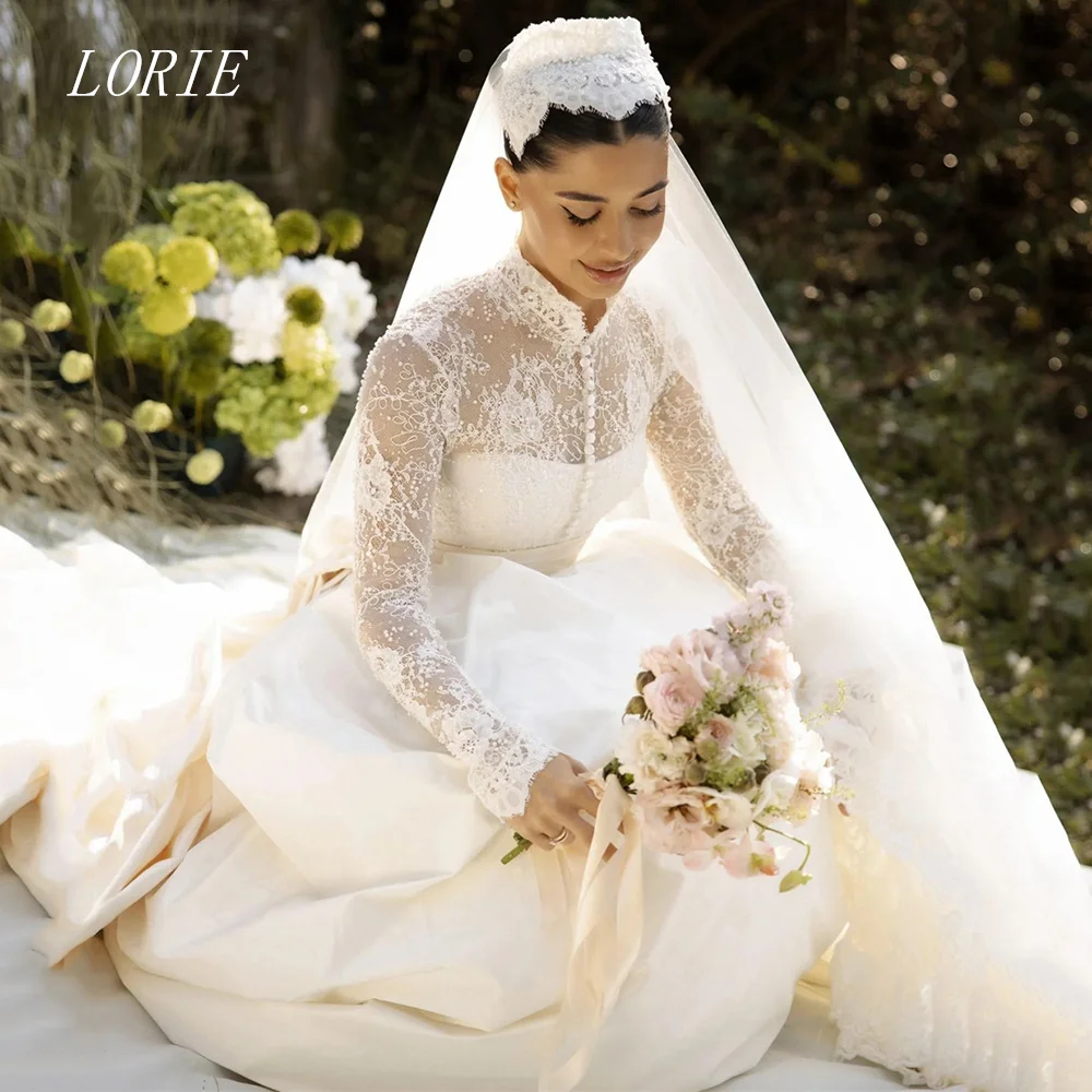 LORIE Luxury Lace A Line Wedding Dress Scoop Bridal Dresses Appliques Wedding Gown Customized 2026