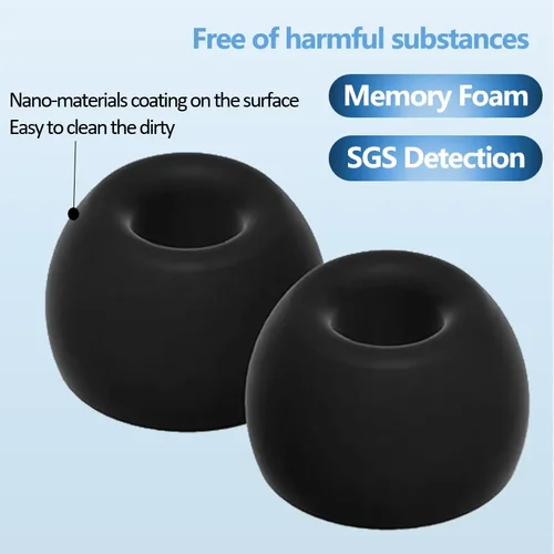 Imagen 2 del producto Punta para auriculares de espuma viscoelástica suave, aislamiento de ruido, cómodas almohadillas para los oídos de espuma viscoelástica, auriculares para auriculares intrauditivos universales de 4,5mm