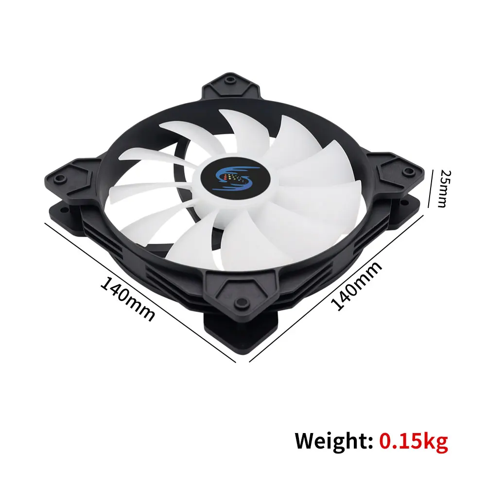 140mm pc fan 14 cm PC Case Fan Quiet 140mm RGB Fan 4pin Computer Cooling Fans Silent 12CM CPU Cooler Fan